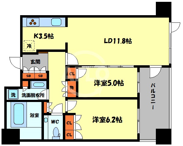 クラッシィタワー淀屋橋　開平小学校区の間取り|クラッシィタワー淀屋橋　間取り