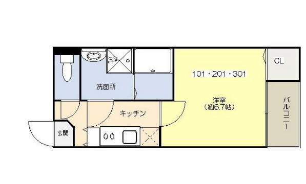 足立区伊興５丁目のアパートの間取り