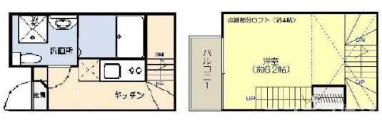 中野区大和町１丁目のアパートの間取り
