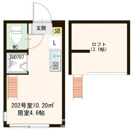 新宿区高田馬場３丁目のアパートの間取り