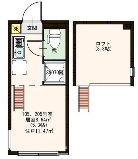 豊島区南長崎６丁目のアパートの間取り