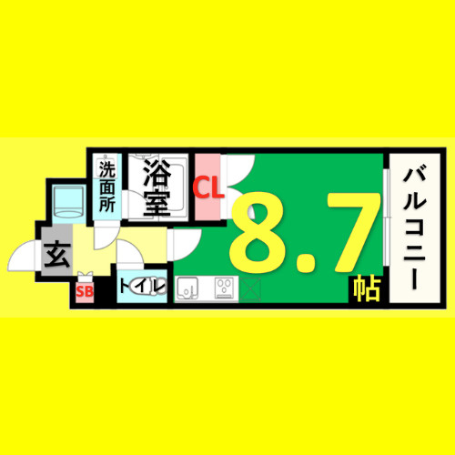 リヴシティ栄弐番館　名古屋市賃貸　仲介手数料無料の間取り