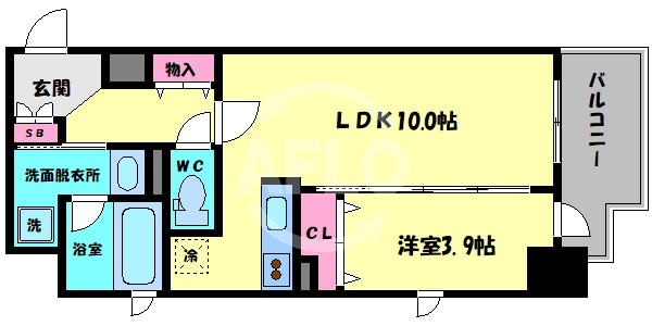 アヴェニール北浜の間取り|アヴェニール北浜　間取り