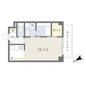 芦屋市東山町の賃貸マンションの間取り