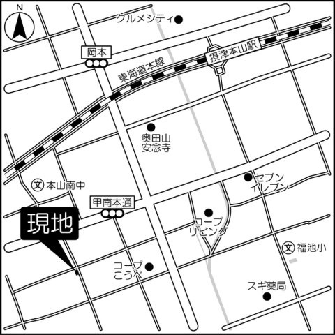 神戸市東灘区甲南町４丁目の賃貸マンションの地図
