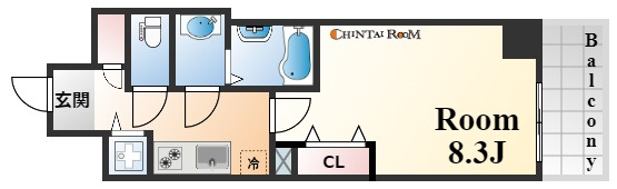 アドバンス三宮パルマの間取り