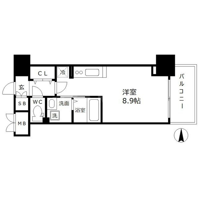LOWLANDS西天満（ローランズ西天満）の間取り|LOWLANDS西天満（ローランズ西天満）　開放感ある間取り