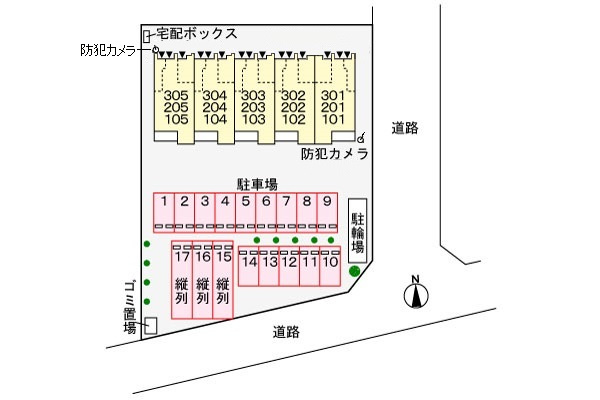 プロムナードⅡの区画図|駐車場