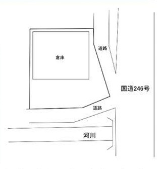 海老名市下今泉１丁目の倉庫の区画図