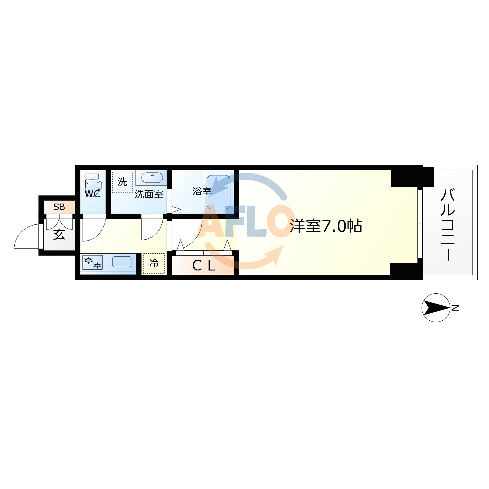 S-RESIDENCE福島玉川Unoの間取り|S-RESIDENCE福島玉川Uno　間取り