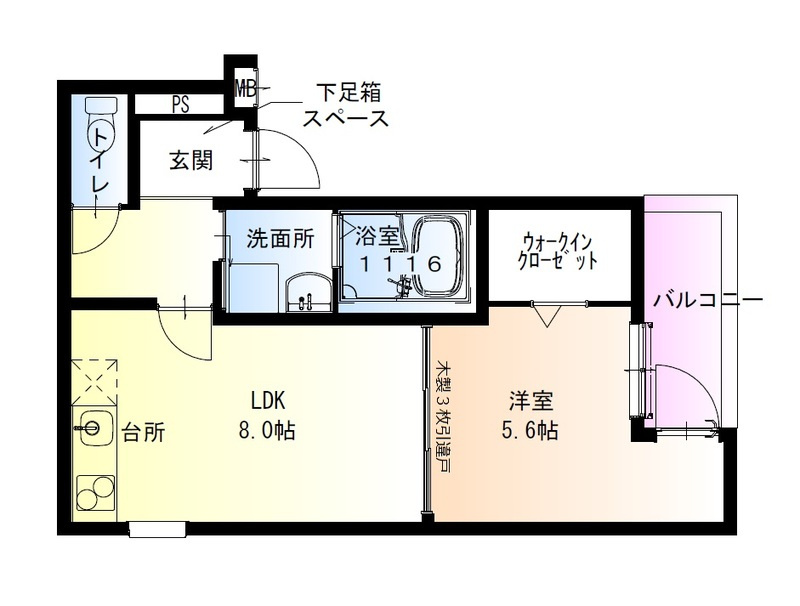 フジパレス長原駅西Ⅰ番館の間取り