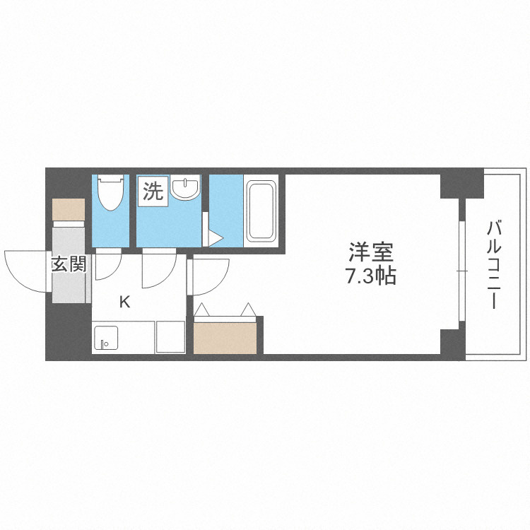 サムティ梅田インターコアの間取り|サムティ梅田インターコア　開放感のある間取り