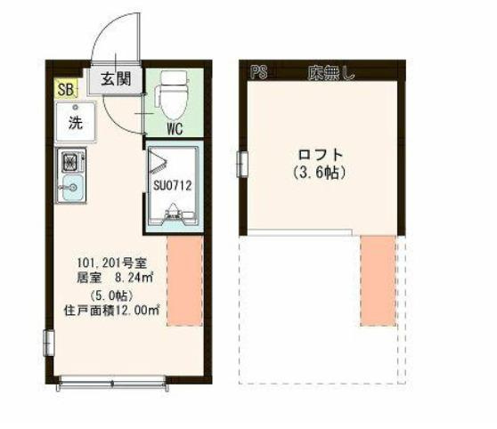 江戸川区南小岩６丁目のアパートの間取り|
