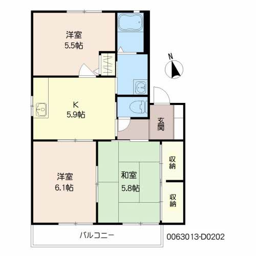 ＡＸＩＳ桑野Ⅲ　Ｄ棟の間取り|使い勝手の良い間取りです♪