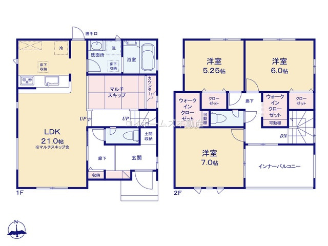 【間取り】 | 津島市永楽町１丁目7『仲介料無料』新築戸建て | 3号棟