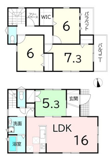 【間取り】 | 【20万円ｷｬｯｼｭﾊﾞｯｸ対象物件】ファーストタウン葛城市第6疋田 全4区画 2号棟