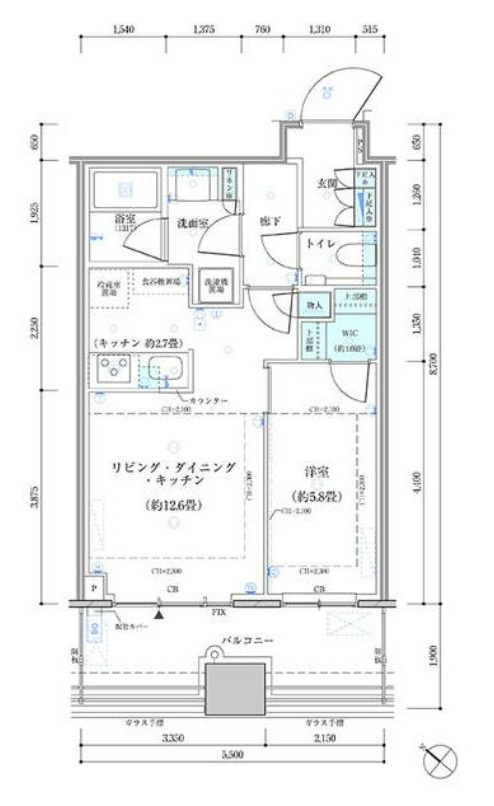 パークタワー勝どき　サウス棟の間取り