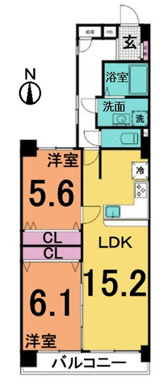 【間取り】 | ライオンズマンション栄第2