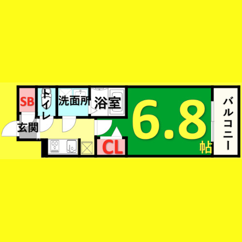 S-RESIDENCE熱田一番　名古屋市賃貸　仲介手数料無料の間取り