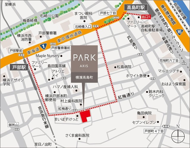パークアクシス横濱高島町の地図