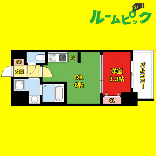 プレリス丸の内オーレル　名古屋市賃貸　仲介手数料無料の間取り