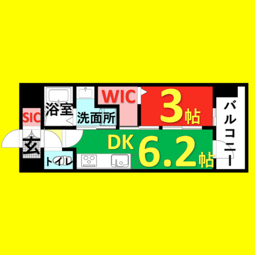 エステムコート名古屋セントリア　名古屋市賃貸　仲介手数料無料の間取り