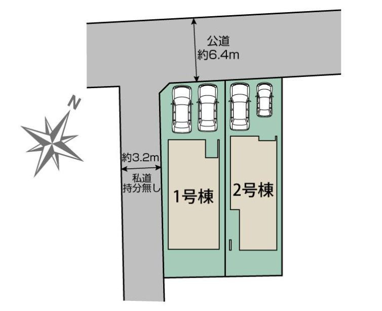 平塚市御殿1丁目新築戸建て　2号棟の区画図|区画図「平塚市御殿1丁目新築戸建て」