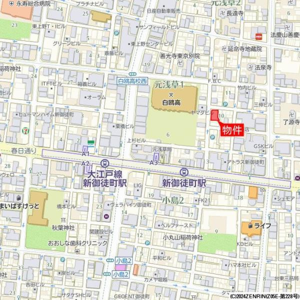 コート新御徒町の地図