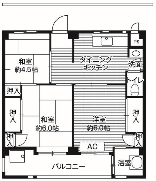 ビレッジハウス愛生6号棟の間取り
