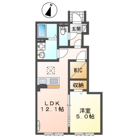越谷市千間台西５丁目アパート新築工事の間取り