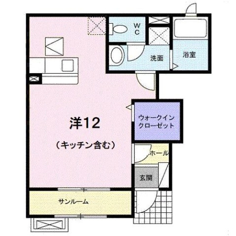 ジェルメ　ライムＡの間取り