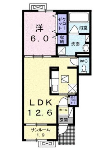 サニーハイムＢの間取り