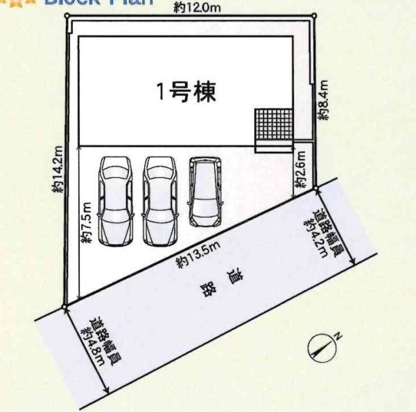 豊田市花園町第4　全1棟・1号棟の区画図