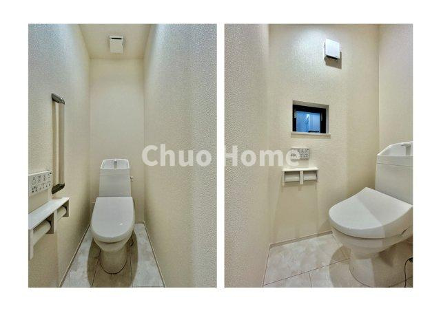葛飾区南水元4丁目新築分譲住宅のトイレ|【トイレ×2】温水洗浄便座機能付きトイレ。温水洗浄便座は清潔にお使いいただくための大切なアイテムです。