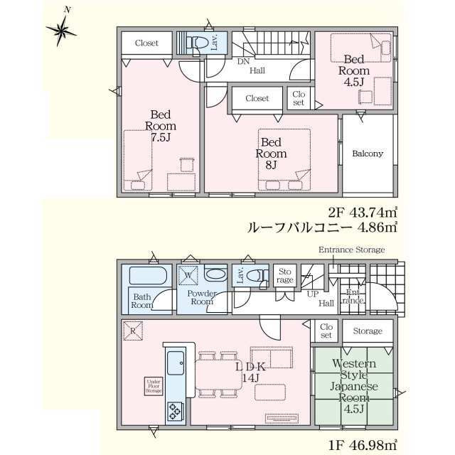 クレイドルガーデン宇都宮市上戸祭町第６　新築一戸建ての間取り