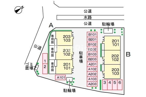 スタジオーネリーヴァＡの駐車場