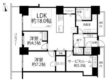 WコンフォートタワーズWESTの間取り|29階部分・日当たり・通風・眺望良好。新規リノベーションマンション。