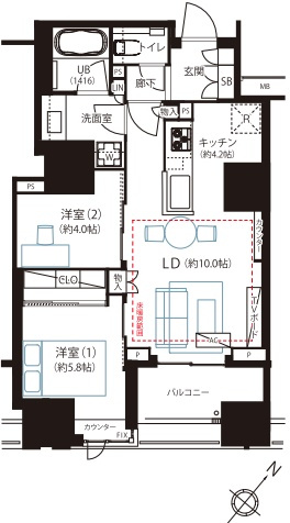 クレヴィア東京八丁堀新川ザ・レジデンスの間取り