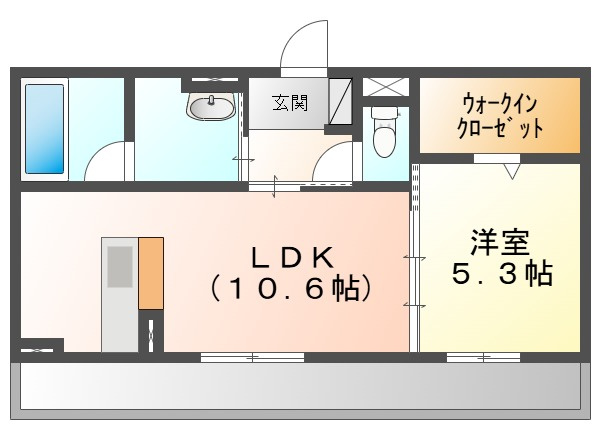 シャンポールさい　Ｄの間取り