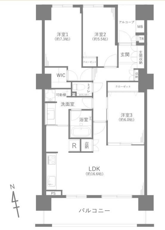 レジアスフォート新浦安G棟の間取り
