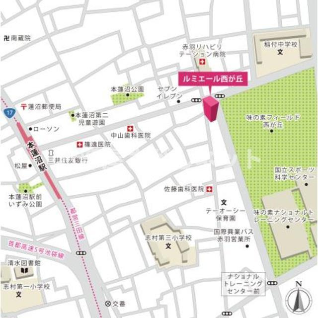 ルミエール西が丘【おとり物件なし】#学生・社会人にオススメ！初期費用分割払いOK！の地図