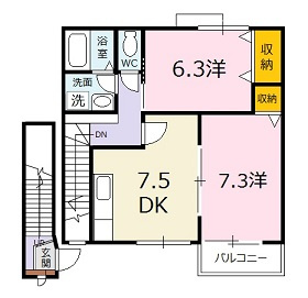 リヴィエールひのかわＡの間取り