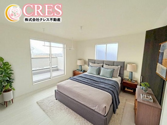 【寝室】 | ☆☆☆新築分譲　郡山市富田町西原TE　全２棟！！ | 洋室は2階３部屋！！
※実際に現地に家具はおかれておりません。また価格に家具は含まれておりません。(作成CG)
