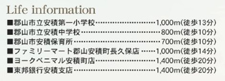【周辺】 | ☆☆☆新築分譲　郡山市安積西長久保　全２棟-①！！　長期優良住宅♪  | 周辺環境！