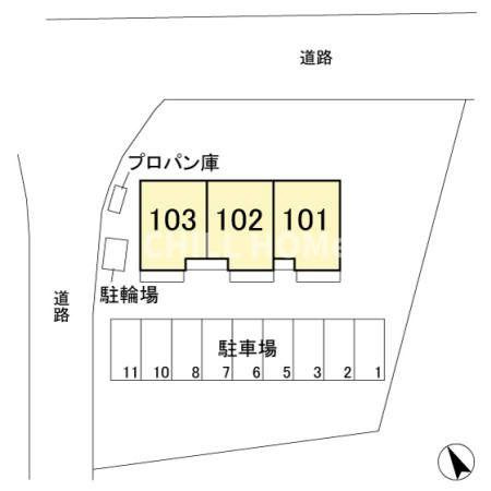 ムーン カーサの区画図|当社、チルホームのHPもご覧ください(^^)/物件情報多数♪