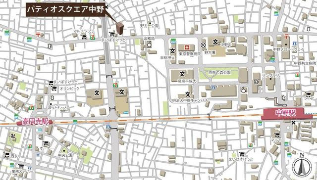 パティオスクエア中野の地図