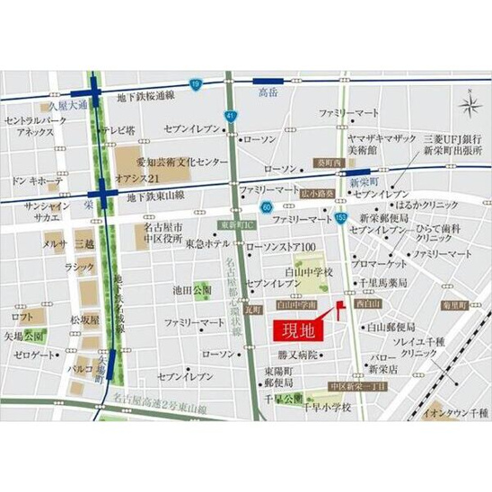 【地図】パークアクシス新栄 