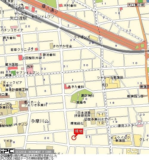 スカイコート蒲田第５の地図