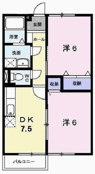 【間取り】 | エスポワール２１Ｂ