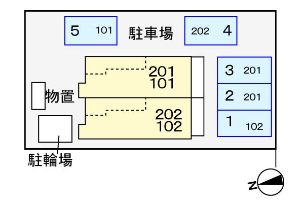 グリーンフィールズ夢美野の駐車場